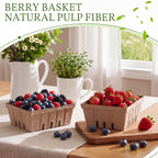 Reallnaive 20 Pack Natural Pulp Fiber Berry Baskets 3 Pint
