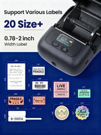 Phomemo M110 Label Maker Machine with Tape Thermal Label Printer Ebony Black 1 printer with 1 roll paper
