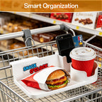 Shopping Cart Serving Tray with Dual Cup Holders & Phone Holder