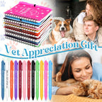 12 Sets Vet Tech Week Gifts Bulk Dog Paw Notebooks with Ballpoint Pens