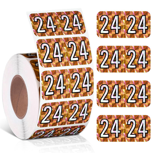 2024 Year Stickers, File Folder Year Labels, Color Coded Year Stickers for End Tab File Folders Office Supplies, 500/Roll, 1 Roll, 3/4" x 1-1/2" (PVC Orange) Pvc Orange