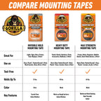 GORILLA Heavy Duty Mounting Tape, Double-Sided, XL 1" x 120", Black 1" x 120" (1-Pack) 1 Pack