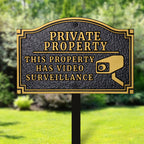 Private Property Video Surveillance Solid Cast Metal Sign