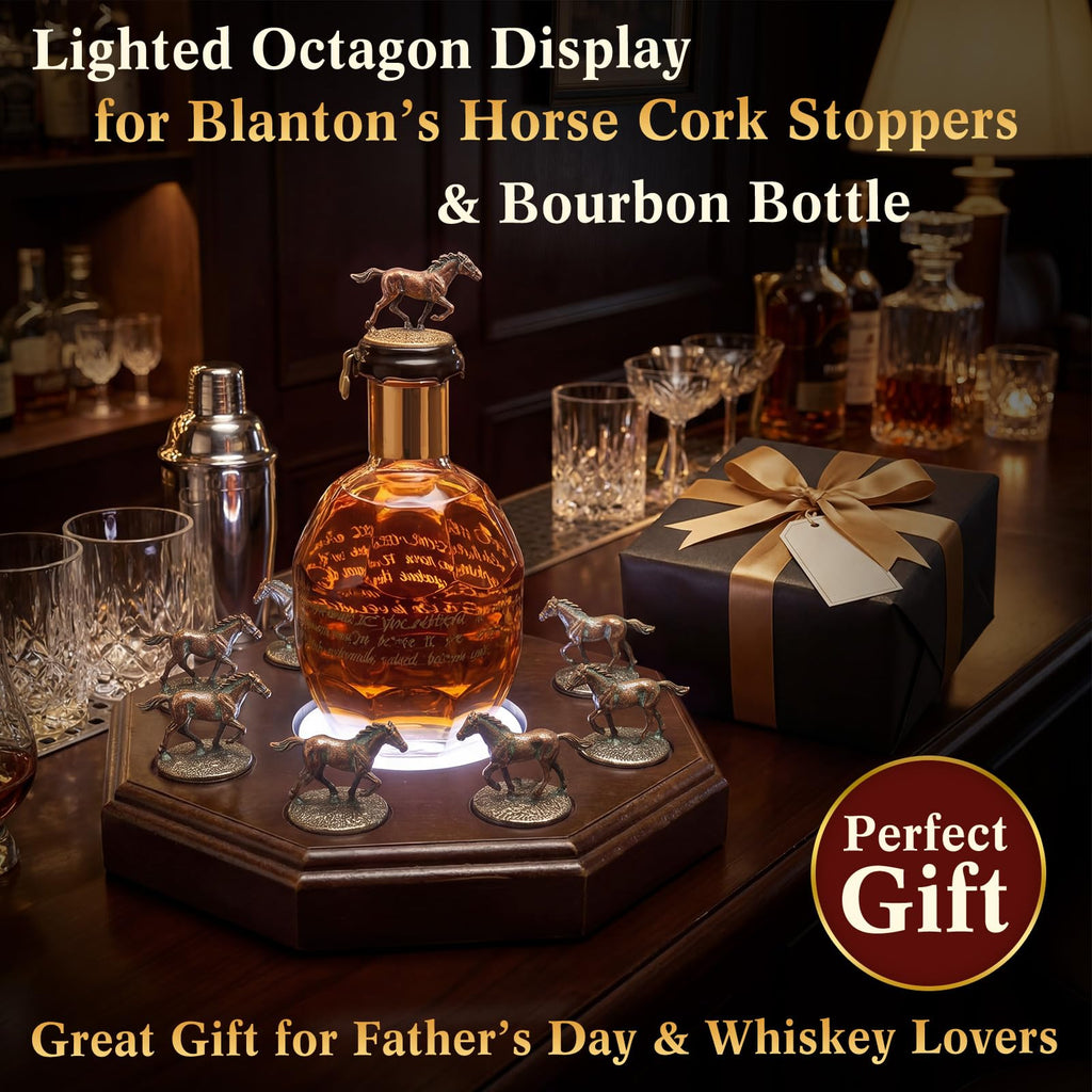 Hushee Bourbon Stopper Display with LED Light, Fit 8 Horse Only Holder