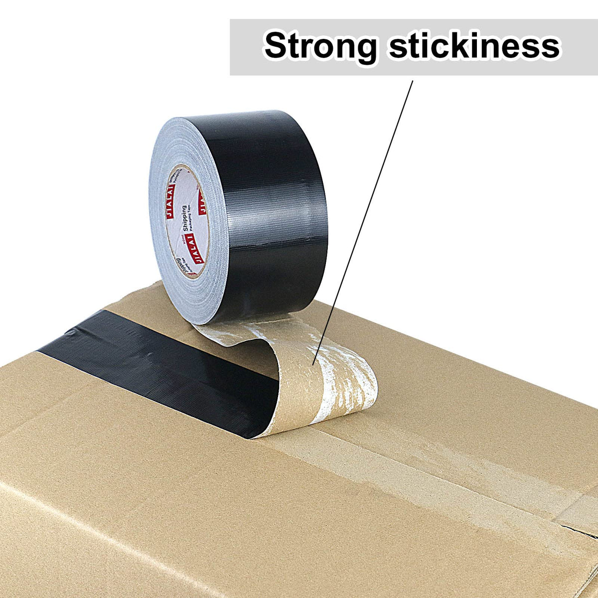 JIALAI HOME Black Duct Tape 3 Inch Wide, Industrial Grade 3 inches x 55 Yards (164 ft), 9 Mil Heavy-Duty, Waterproof, Strong, Flexible, No Residue, for Crafts & Home Improvement