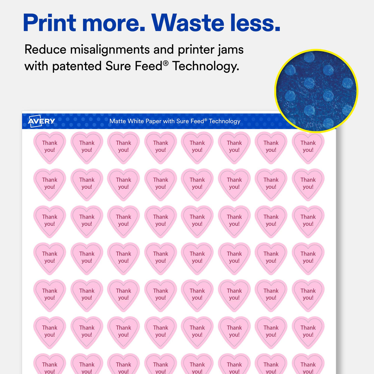Avery® Matte White Heart Labels, 0.75" x 0.75", 2000 Total 2,000 labels
