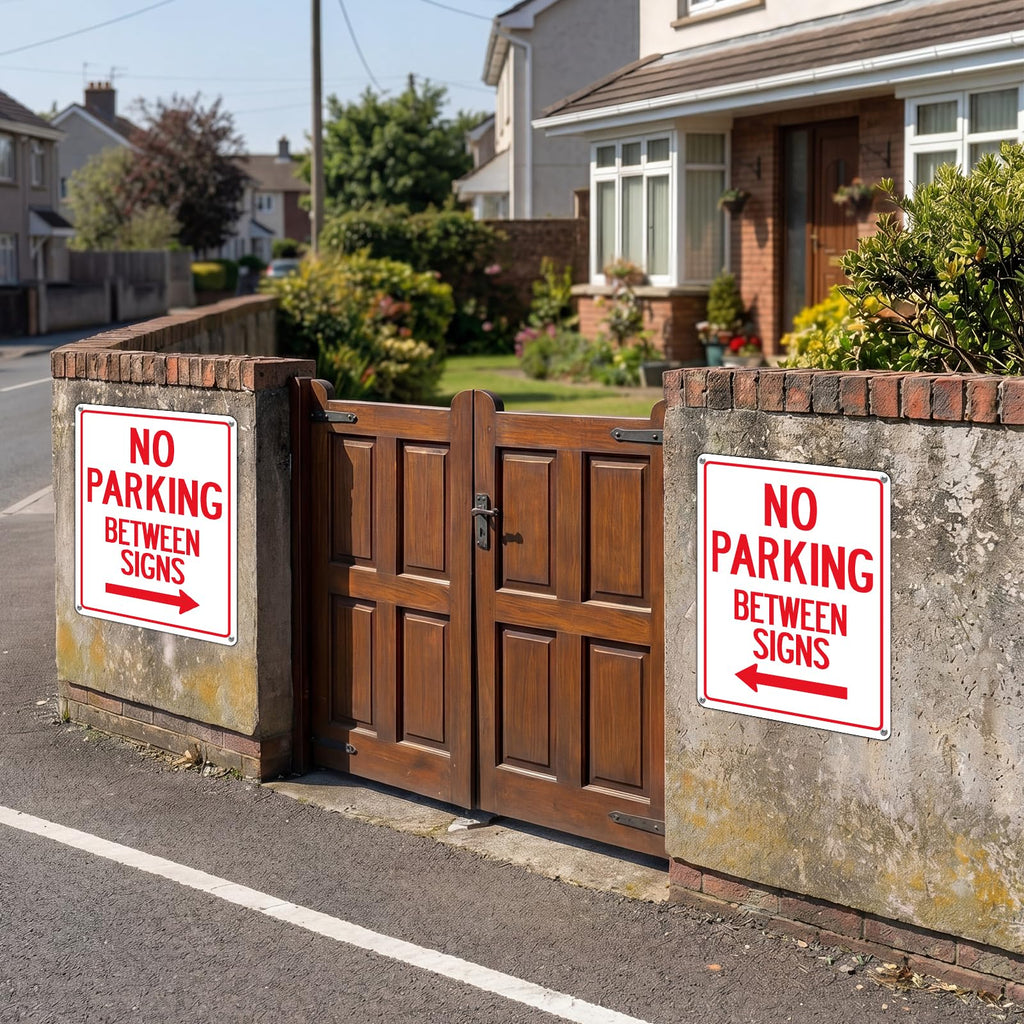 2 Pcs 10 x 14 Inch No Parking Between Signs