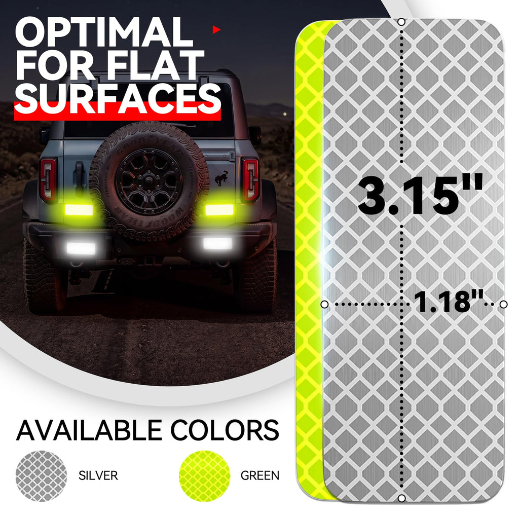 PHIXBEAR Premium Reflective Stickers, Super‑Bright & Waterproof, 16-Pack