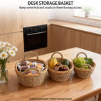 Natural Wicker Seagrass Woven Storage Baskets Set of 3, Oval