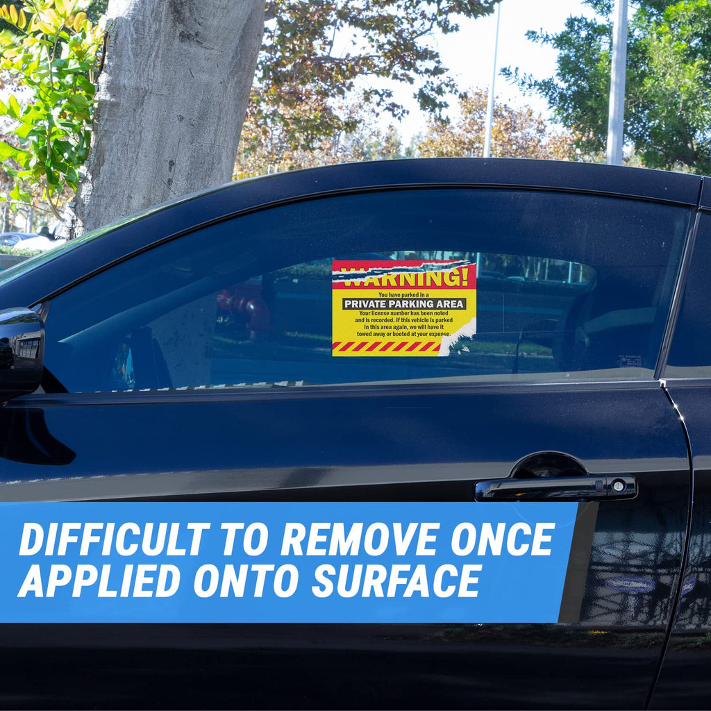 Private Parking Area Warning Labels (9 x 6 inch, Yellow - 300 Labels) Will Be Towed Stickers - You are Parked Illegally Stickers, Parking Notice Tow Away Sign, HOA Notice (Hard to Remove)