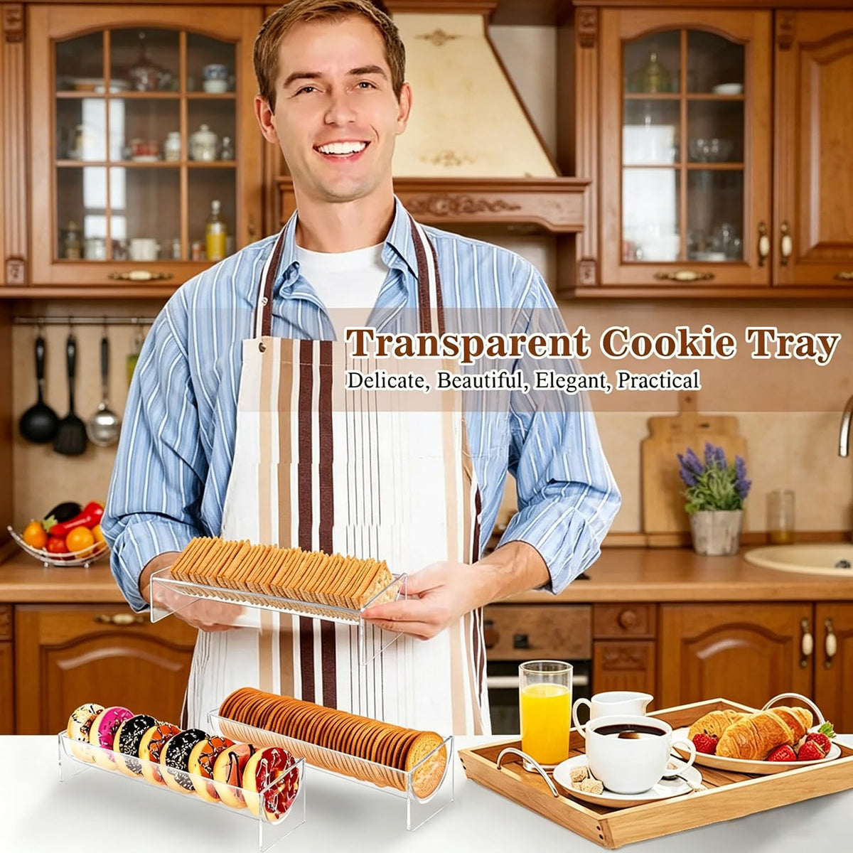4 Pack Acrylic Cookie Tray, U & V Shape Display