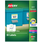 Avery ID Labels, Sure Feed Technology, Permanent Adhesive, 2" x 2-5/8", 225 Labels (6572) & Easy Peel Printable Address Labels with Sure Feed, 1" x 2-5/8", White, 750 Blank Mailing Labels (18260)