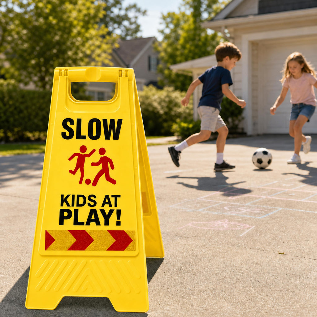 Slow Down Kids at Play Sign 24 Inch Kids at Play Safety Signs Yellow