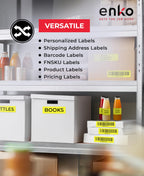 enKo 30252 6 Rolls | 2100 Yellow Return Address Labels (1-1/8 x 3-1/2 in)