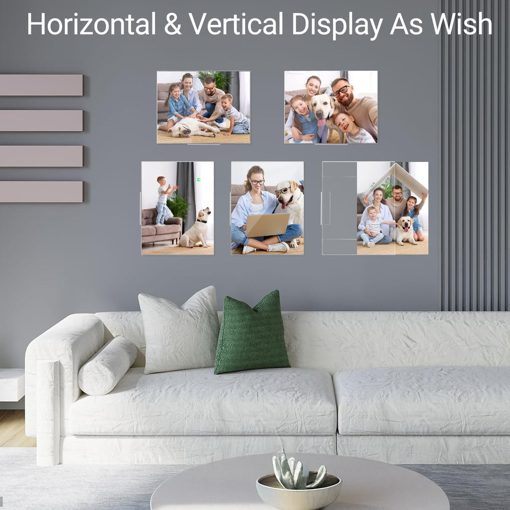 24 Pack Acrylic Sign Holder 8.5 x 11 Wall Mount, Vertical & Horizontal Use, Wall Sign Holders Memo Document Menu Holder for Office Store Restaurants Wedding Party Decoration, No Drilling 24 Pack