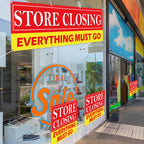 4 Pcs Store Closing Banner Signs Kit with Stakes and Grommets