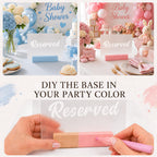 Acrylic Reserved Table Sign for Wedding with Beech Wood Base, 1 Set Frosted Reserved Table Sign (1 set)