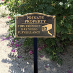 SmartSign “Private Property - This Property Has Video Surveillance” GardenBoss Statement Plaque | 5.75" x 9.5" Aluminum Plaque with 18" Black Lawn Stake, Made in USA Private Property - This Property Has Video Surveillance