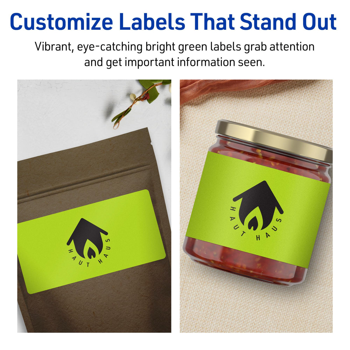 Avery Printable Rectangle Labels, Sure Feed Technology, 2-1/2" x 4", Bright Green Labels, Print-to-The-Edge, Laser/Inkjet Printable, 60 Total, Great for Candles and Ingredients 60 labels