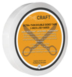 Premium 1" Ultra-Thin Crafting Tissue Tape, Double-Side, Permanent, Paper Crafts, Die-Cutting, Scrap Booking, Heat Embossing, General Use [1-Inch x 55 Yards] 1-Inch