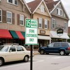 2 Pack 15 Minute Parking Store Customers Only Signs 18 x 12 Inches