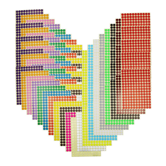 16500 Count 10mm Diameter Color Coding Labels Removable Small Circle Dot Stickers for Home Office Decor Planner Classroom Organization