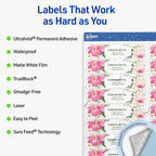 Avery Outdoor Waterproof Rectangle Labels with Sure Feed Technology, 1" x 4", White Film, Compatible with Laser Printers, 200 Labels Total, Great for Product Branding, Packaging, and More