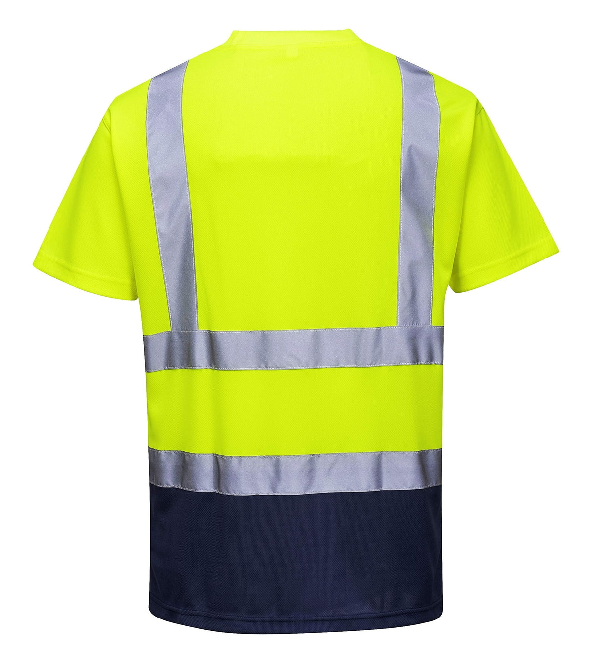 Portwest S378 Hi Vis 2 Tone Reflective Short Sleeve Safety Work T Shirt ANSI, YellowNavy, 6XL