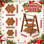 Marsui 3 Tier Christmas Snowflake Serving Tray with 16 in Collapsible Stand