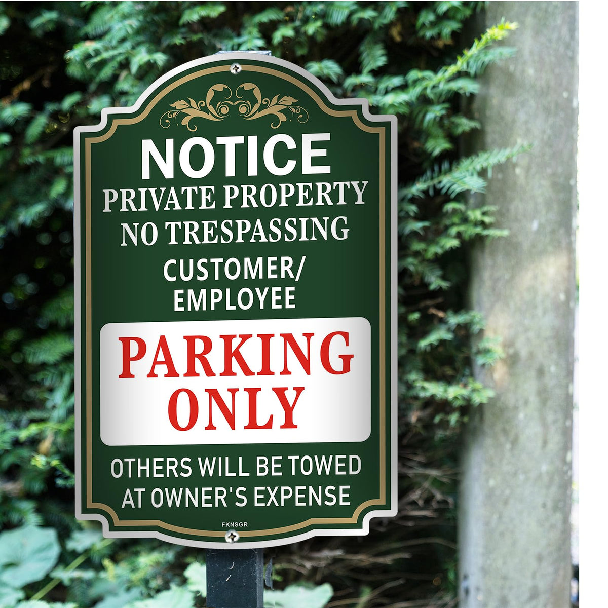 Customer & Employee Parking Only Sign 2 Pack, 12 x 18 inches, Rust Free .040 Aluminum Private Property No Trespassing Sign UV Protected, Fade Resistant