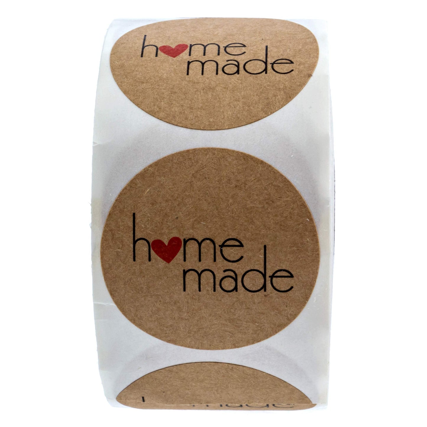 1.5" Round Natural Brown Kraft Home Made Stickers / 500 Crafting Labels Per Roll/Small Homemade Craft Label/Canning Project DIY Sticker/Made in The USA