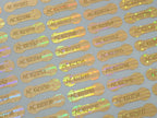 1000 pcs Gold Security Hologram Labels 0.78 x 0.27 inches, Void Warranty Stickers Tamper evident Seals Dogbone with Serial Numbers