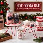 FillTouch 2 Pcs Christmas Hot Chocolate Bar Stand for Drink Station Decor
