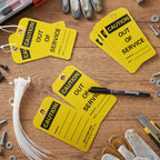 30 Pcs Caution Out of Service Tags with Cable Ties 30