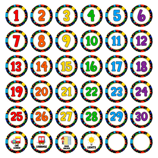 SICOHOME Confetti 4" Number Spot Markers and Labels, Classroom Line-up Helpers Stickers for Kindergarten School Decoration G-confetti
