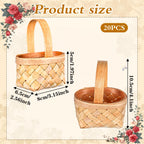 20 Pack Small Basket with Handle, Mini Wicker Basket for Wedding Party