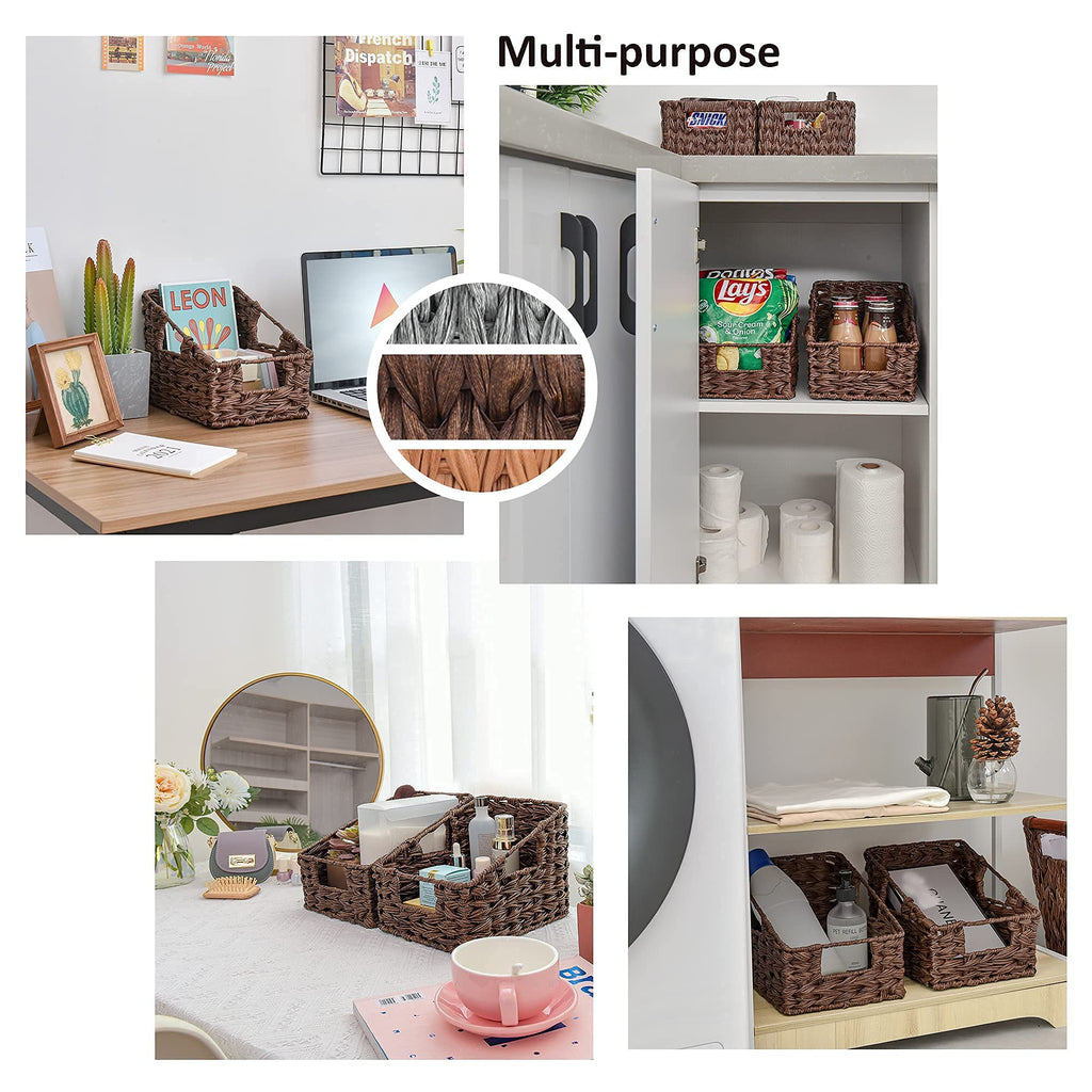 GRANNY SAYS Bundle of 2-Pack Wicker Baskets & 2-Pack Wicker Shelf Baskets