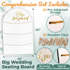 STOFINITY Wedding Seating Chart Board, Wood, 18x26 in, White
