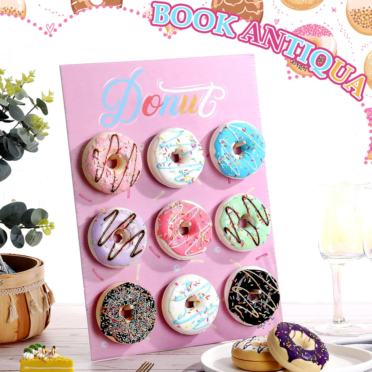 Jetec Donut Stand Cute Doughnuts Display Stand, Pink