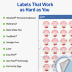 Avery® Outdoor Waterproof Round Labels, Sure Feed® Technology, 1" Diameter, White Film, Print-to-the-Edge, Compatible with Laser Printers, 1200 Labels Total 1200 Count