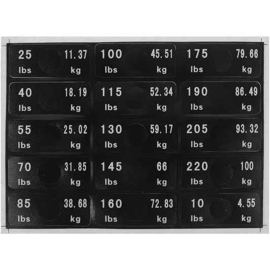 Weight Stack Labels Gym Equipment Weight Sticker 6.83 Lbs to 100 Lbs Weight Block Label Sticker for Weight Machine Attachments Number Sticker
