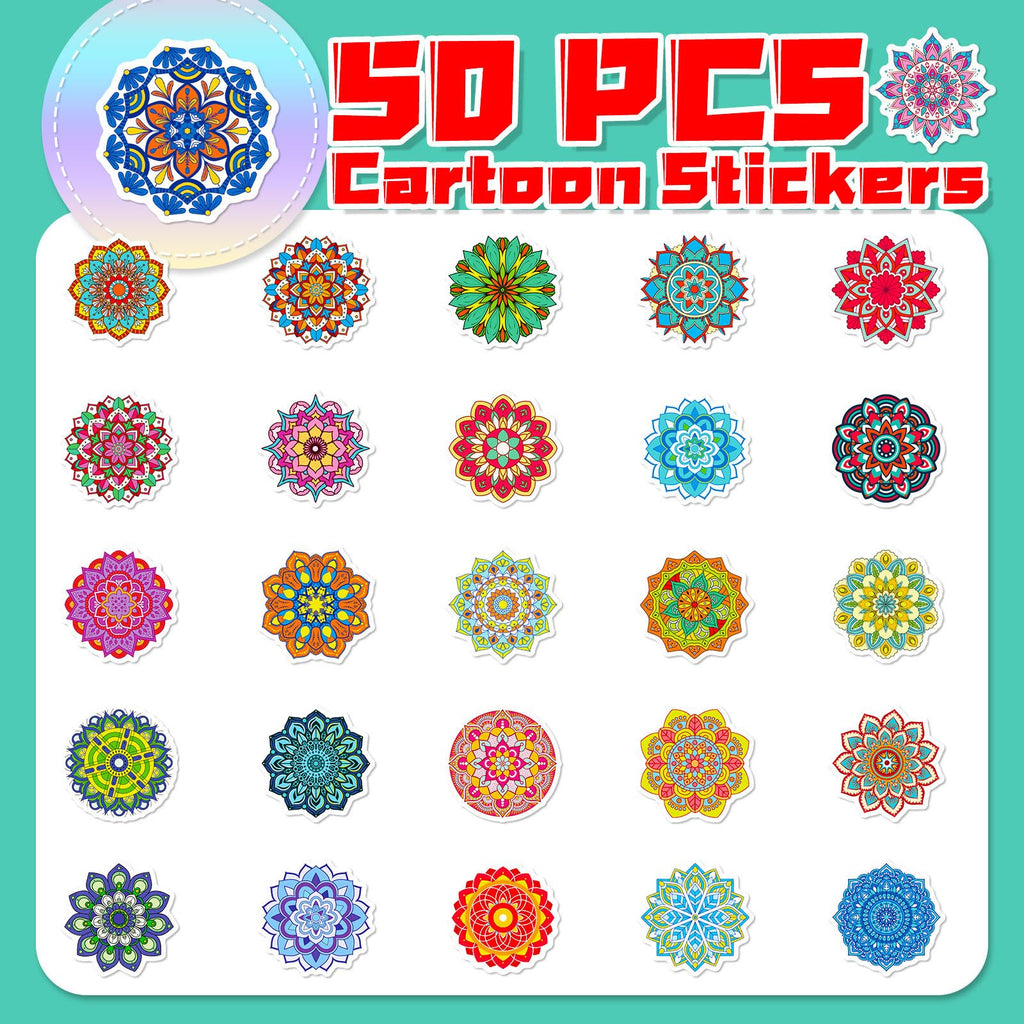 Happy Diwali Gift Stickers - 50pcs Mandala Labels Seals Decals for Kids Cards Envelopes Cookies Box and Gifts Wrapping Decoration