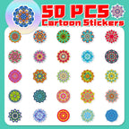 Happy Diwali Gift Stickers - 50pcs Mandala Labels Seals Decals for Kids Cards Envelopes Cookies Box and Gifts Wrapping Decoration