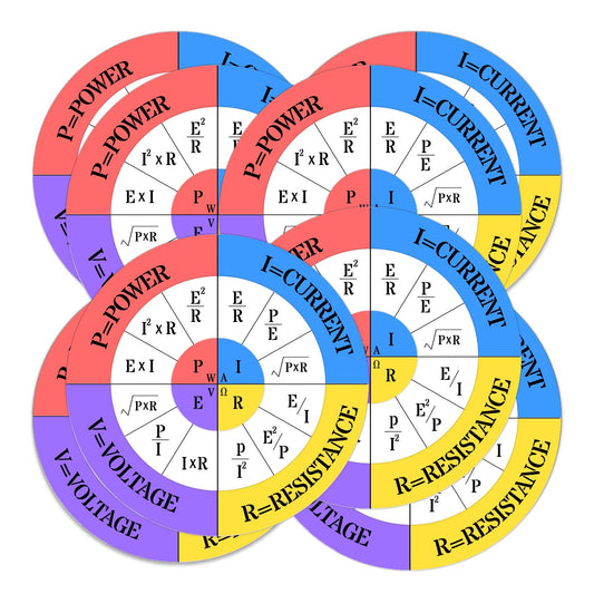 3 Inch Ohms Law Sticker Vinyl Ohms Law Wheel Diagram Electrical Electronics Engineer School Chart Stickers - Die-Cut Waterproof Vinyl Sticker for Hard Hat Laptop Water Bottle Decals 8 Pack