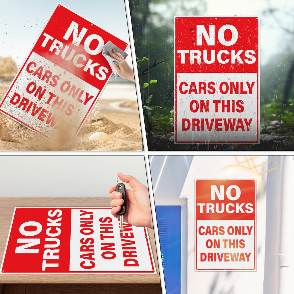 No Trucks Cars Only On This Driveway Sign 18 × 12 Inches