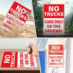 No Trucks Cars Only On This Driveway Sign 18 × 12 Inches