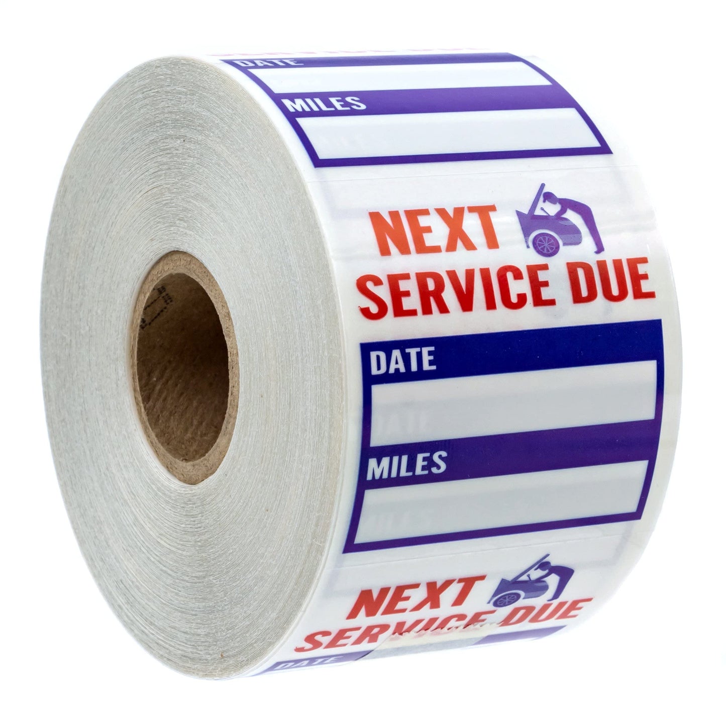 Oil Change Service Reminder Stickers / 500 Red Clear Blue Next Service Due Removable Labels / 2" x 2" Square Automotive Window Sticker/Made in The USA 500 Oil Change Labels Blue Red Service Due
