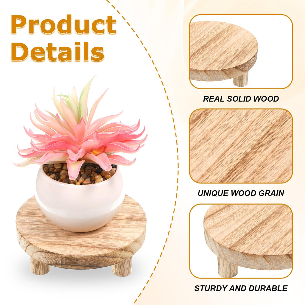 4 Pcs Wooden Risers Display Stands 5", 6", 7", 8", Brown