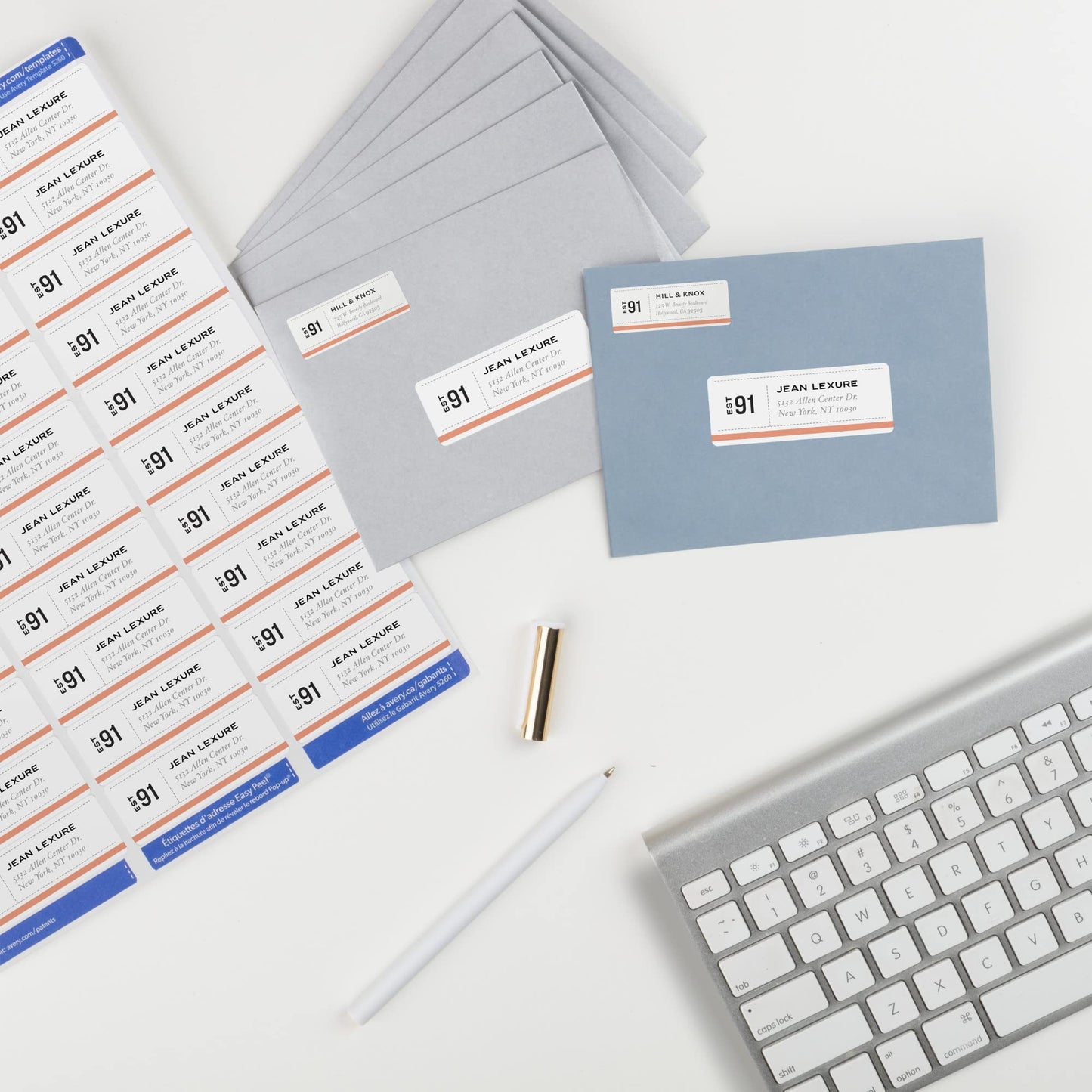 Avery Easy Peel Printable Address Labels with Sure Feed, 1" x 2-5/8", White, 750 Blank Mailing Labels (05260)