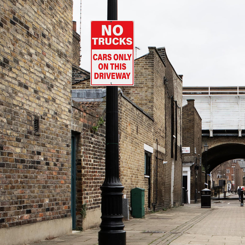 No Trucks Cars Only On This Driveway Sign 18 × 12 Inches